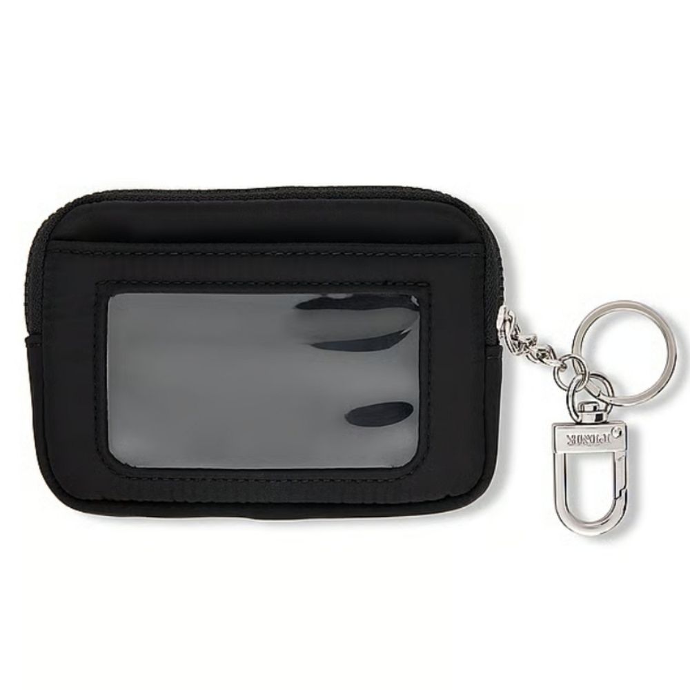 PINK VS Zip Card Holder Keychain. Black. - Picture 3 of 9